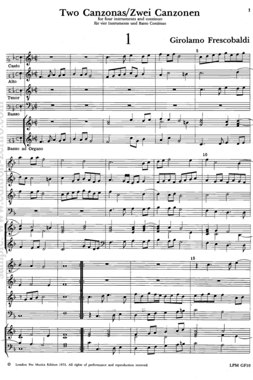 Girolamo Frescobaldi - 2 Canzoni à4