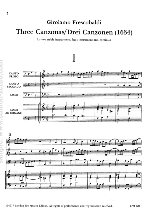 Girolamo Frescobaldi - Three Canzoni à3 (1634)