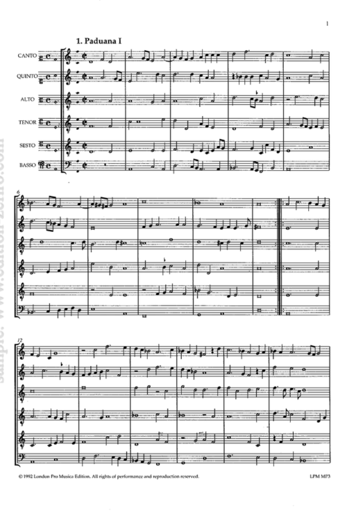 Pavans & Galliards (1614): William Brade (set of string parts)
