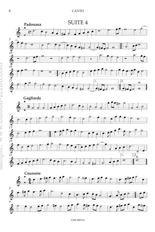 Banchetto Musicale (set of recorder parts): Johann Hermann Schein