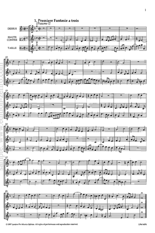 Complete Fantasies: Eustache Du Caurroy (set of recorder parts)