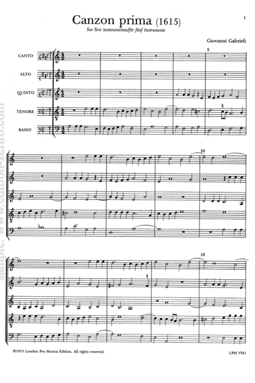 Giovanni Gabrieli - Canzon prima (1615)