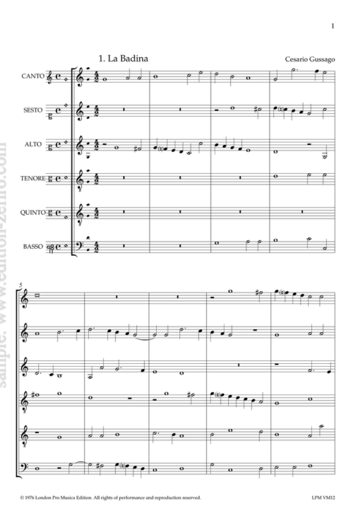 Cesario Gussago - Two Sonatas à6