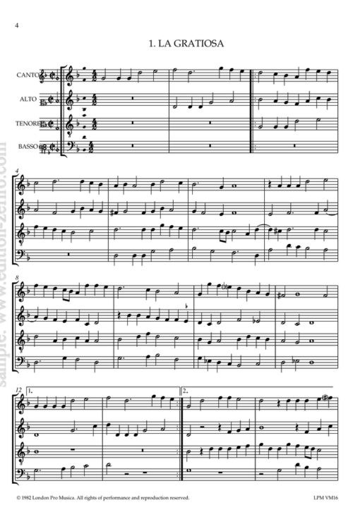 Claudio Merulo - 14 Canzoni à4