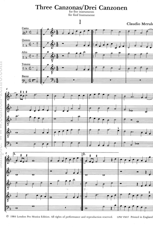 3 Canzoni à5 : Claudio Merulo