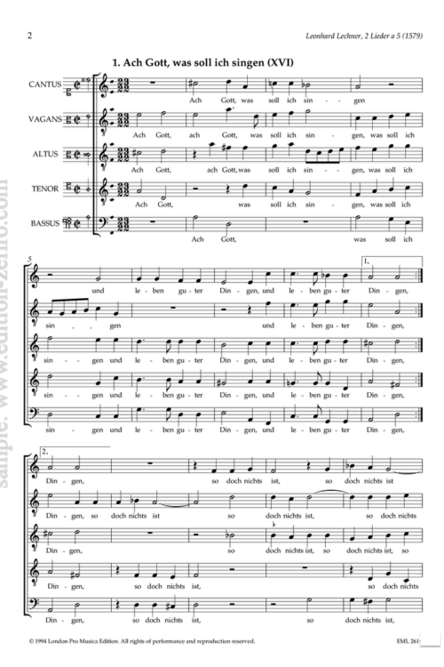 Leonhard Lechner - Two Lieder