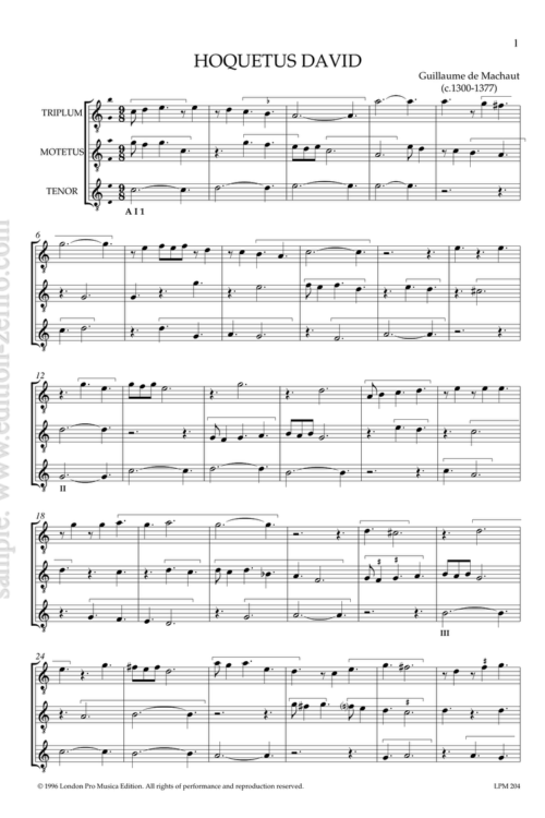 Hoquetus David : Guillaume de Machaut