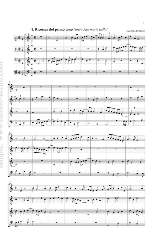 2 Ricercar (sopra Ave maris stella) : Antoine Brumel