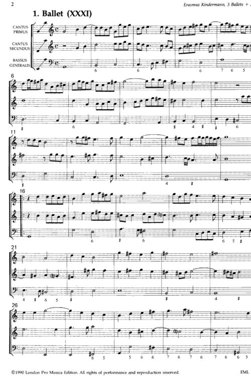 Erasmus Kindermann - Three Balletti & Aria